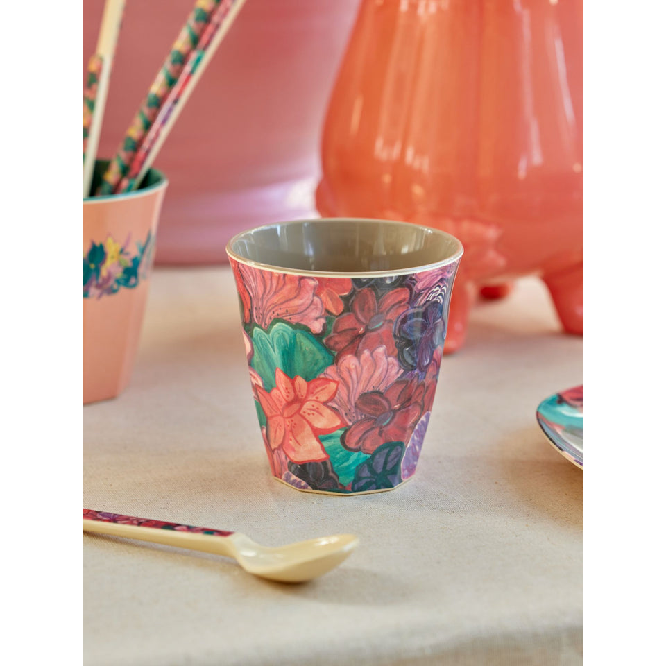 rice-dk-melamine-cup-with-forest-flower-print-medium-250-ml-rice-melcu-fofl