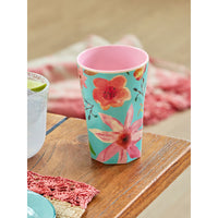 Rice DK Melamine Cup with Selma Flower Print - Mint - Tall - 400 ml