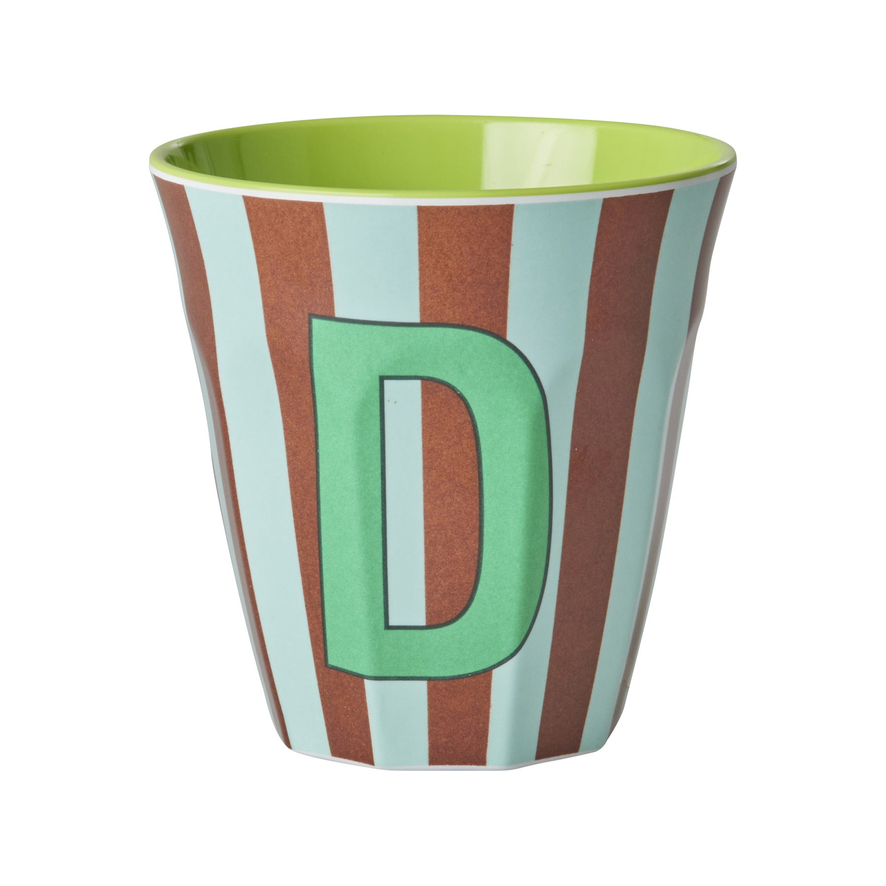 rice-dk-melamine-cup-with-the-letter-d-stripes-blueish-medium-250ml-rice-melcu-alpstrdb