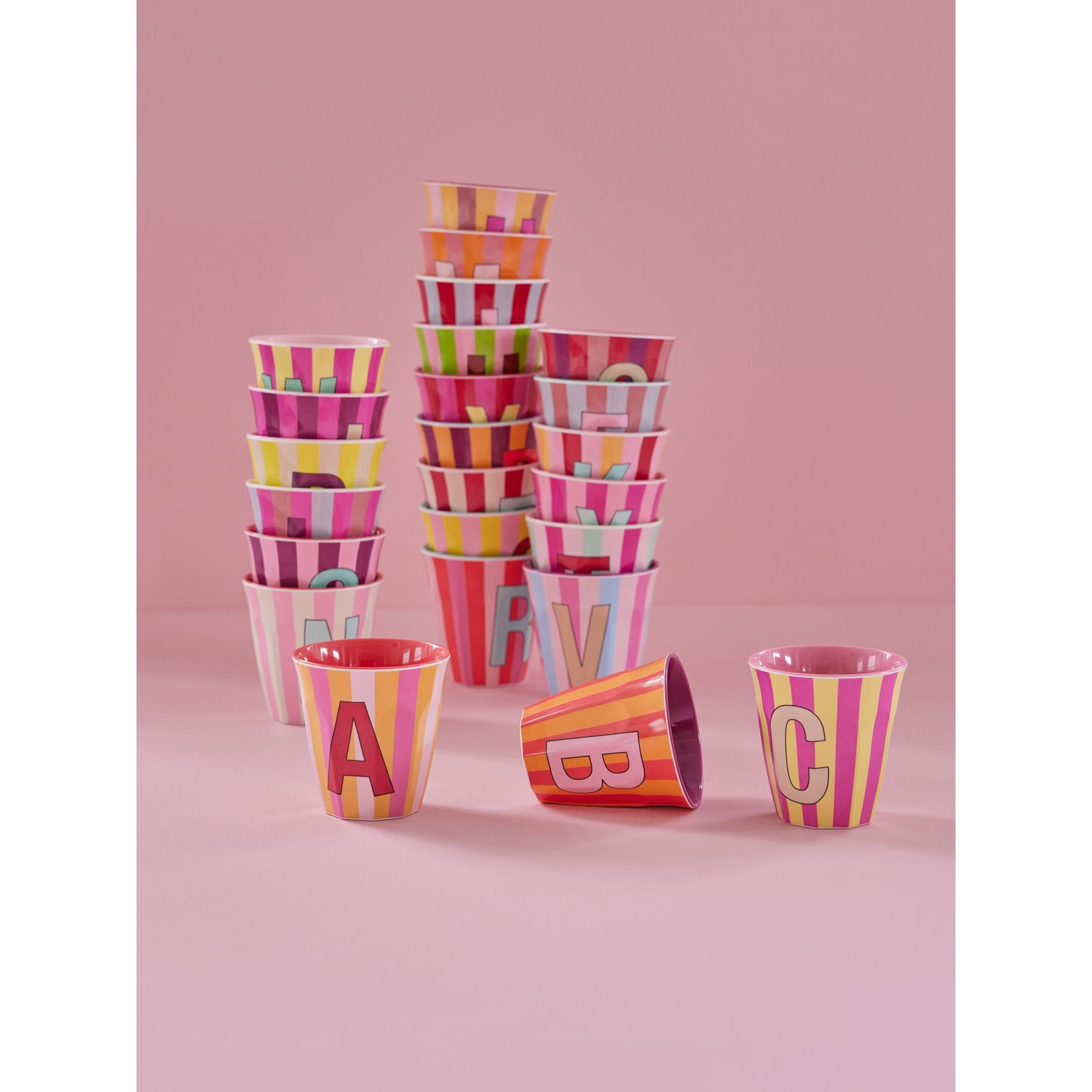rice-dk-melamine-cup-with-the-letter-d-stripes-pinkish-medium-250ml-rice-melcu-alpstrdi