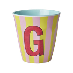 rice-dk-melamine-cup-with-the-letter-g-stripes-pinkish-medium-250ml-rice-melcu-alpstrgi