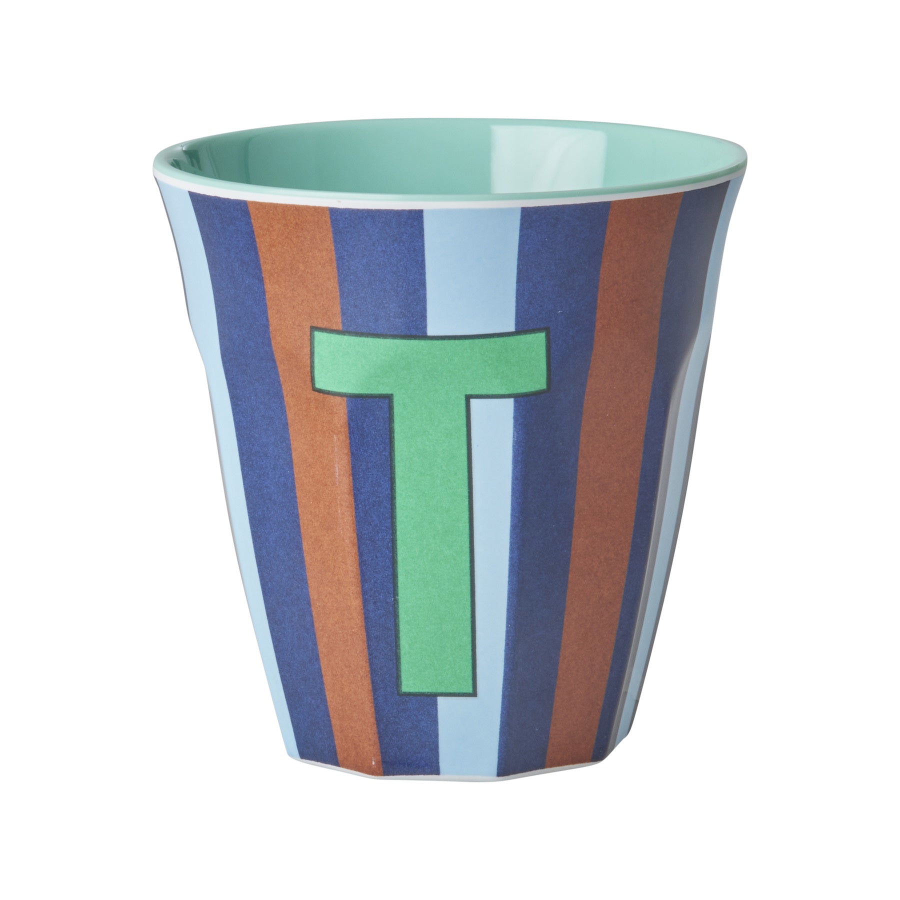 rice-dk-melamine-cup-with-the-letter-t-stripes-blueish-medium-250ml-rice-melcu-alpstrtb