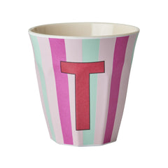 rice-dk-melamine-cup-with-the-letter-t-stripes-pinkish-medium-250-ml-rice-melcu-alpstrti