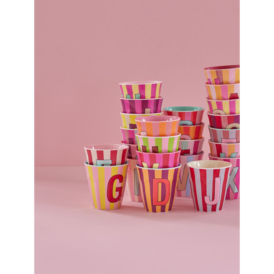 rice-dk-melamine-cup-with-the-letter-u-stripes-pinkish-medium-250-ml-rice-melcu-alpstrui