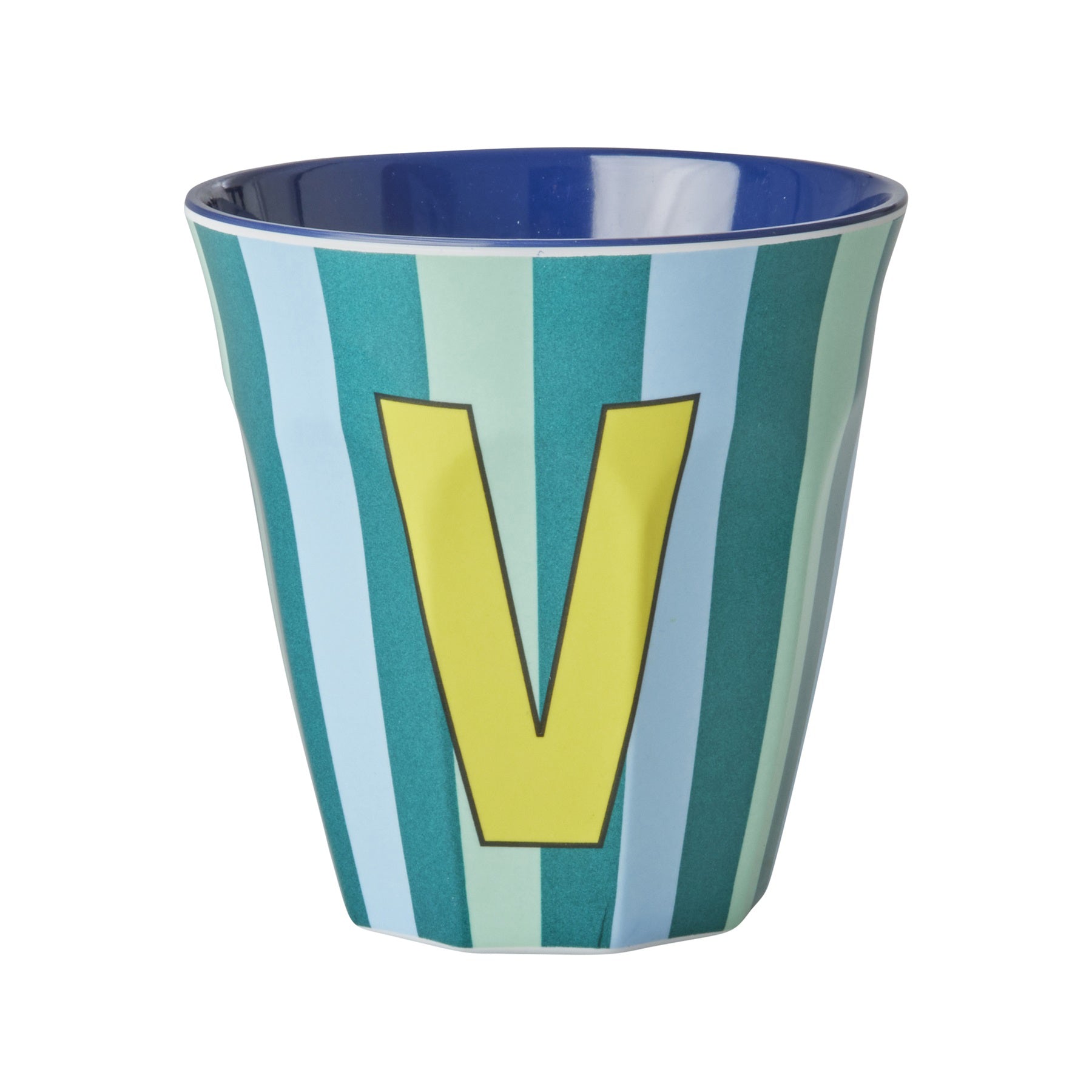 rice-dk-melamine-cup-with-the-letter-v-stripes-blueish-medium-250ml-rice-melcu-alpstrvb