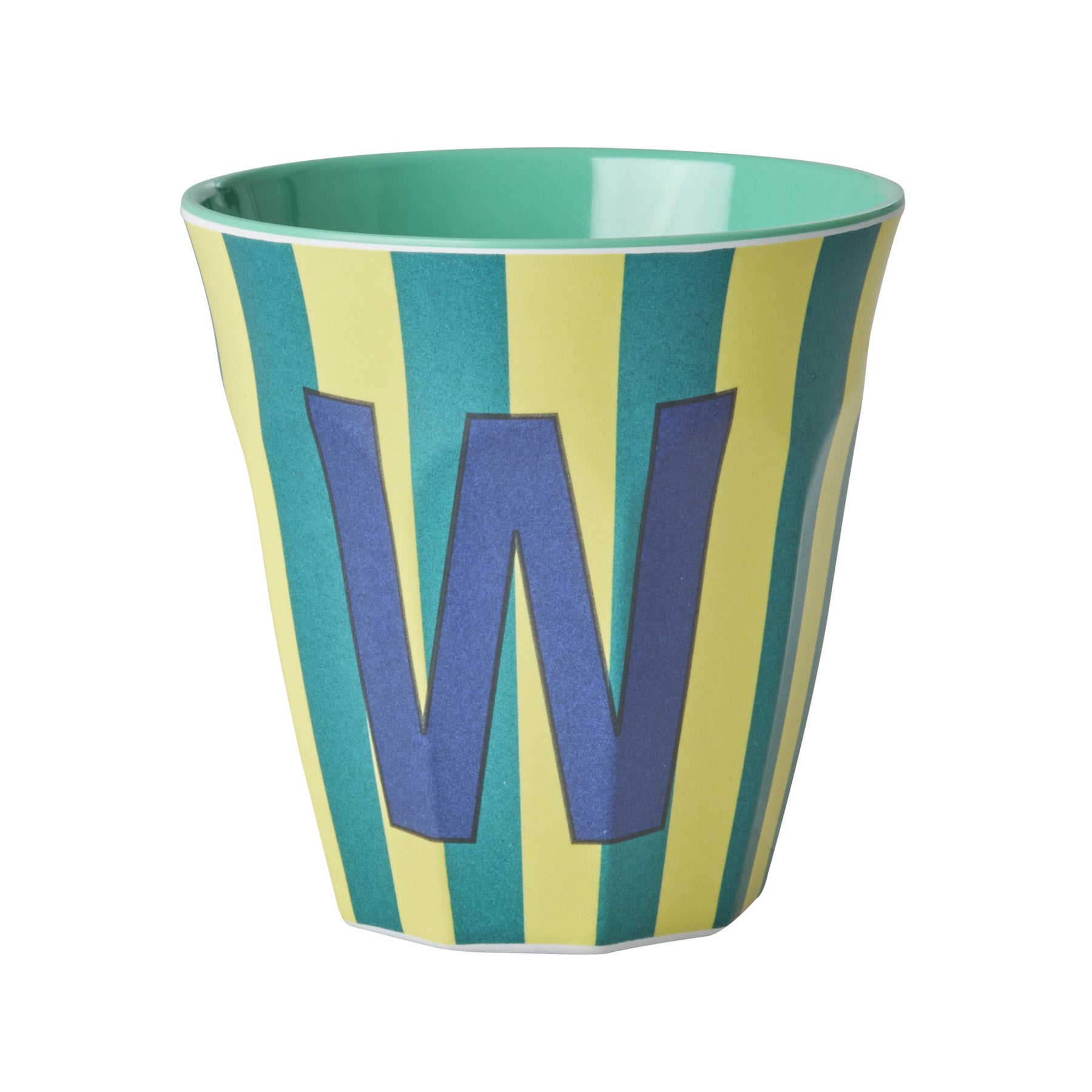 rice-dk-melamine-cup-with-the-letter-w-stripes-blueish-medium-250ml-rice-melcu-alpstrwb