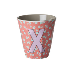 rice-dk-melamine-cup-with-the-letter-x-flowers-medium-250-ml