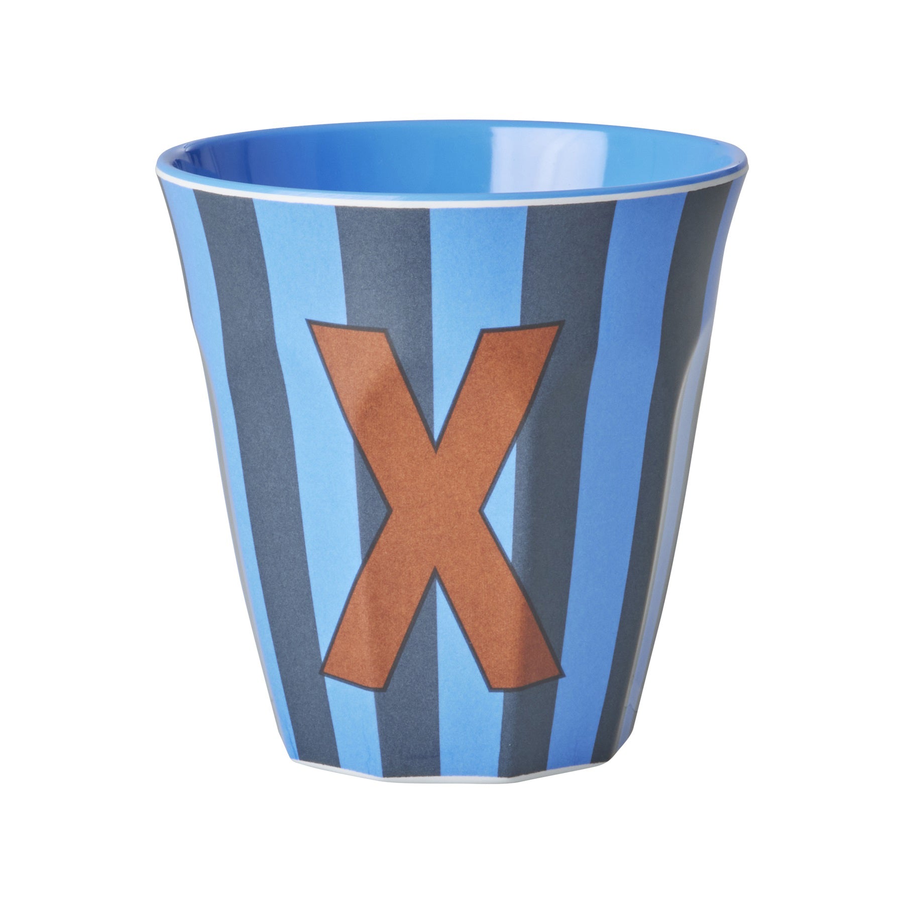 rice-dk-melamine-cup-with-the-letter-x-stripes-blueish-medium-250ml-rice-melcu-alpstrxb