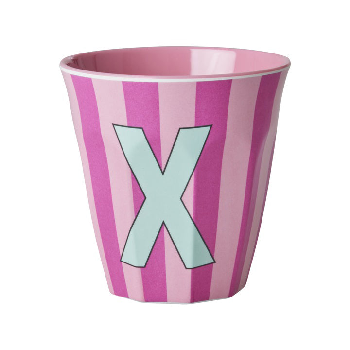 rice-dk-melamine-cup-with-the-letter-x-stripes-pinkish-mediu-250-ml-rice-melcu-alpstrxi