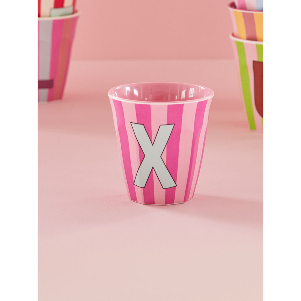 rice-dk-melamine-cup-with-the-letter-x-stripes-pinkish-mediu-250-ml-rice-melcu-alpstrxi