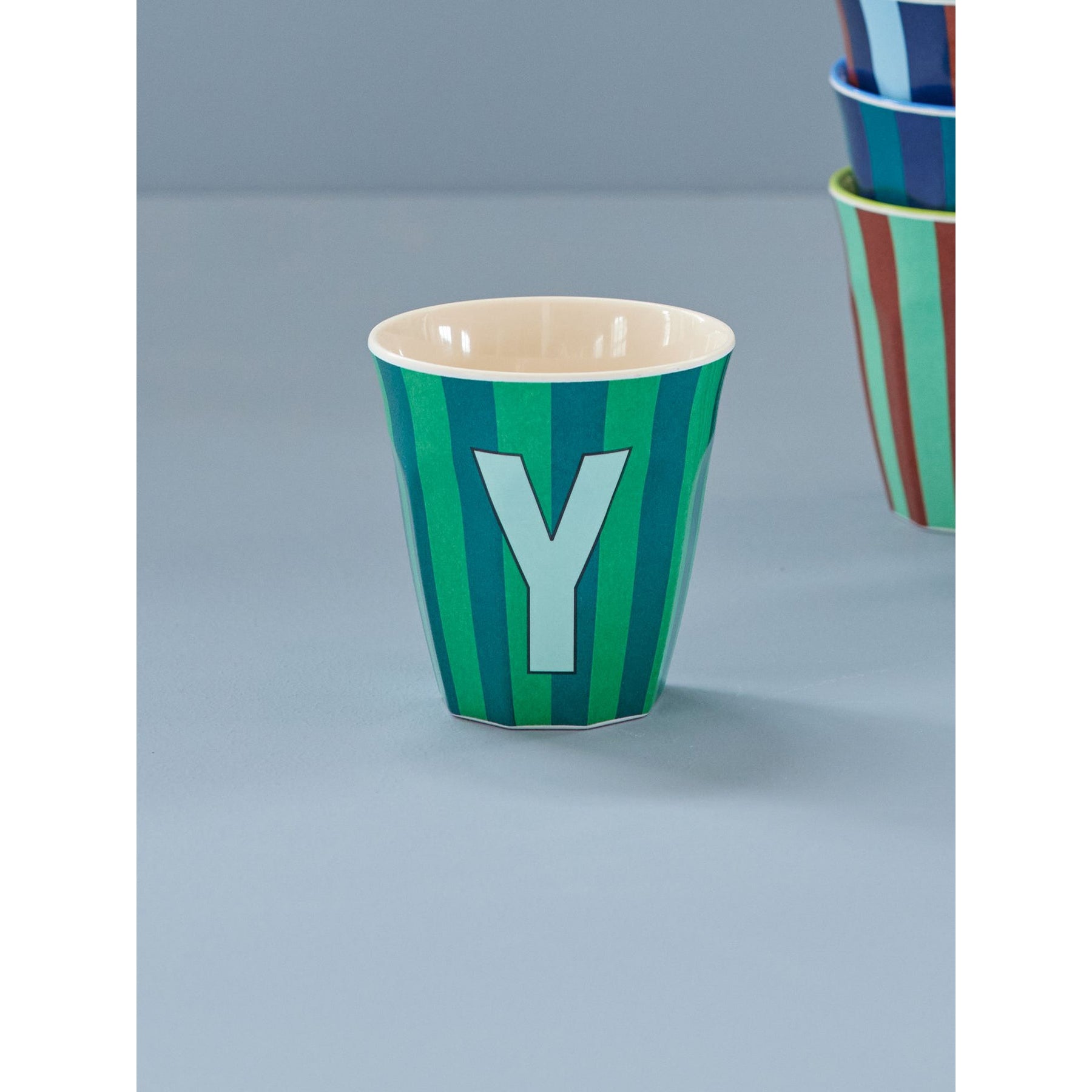 rice-dk-melamine-cup-with-the-letter-y-stripes-blueish-medium-250ml-rice-melcu-alpstryb