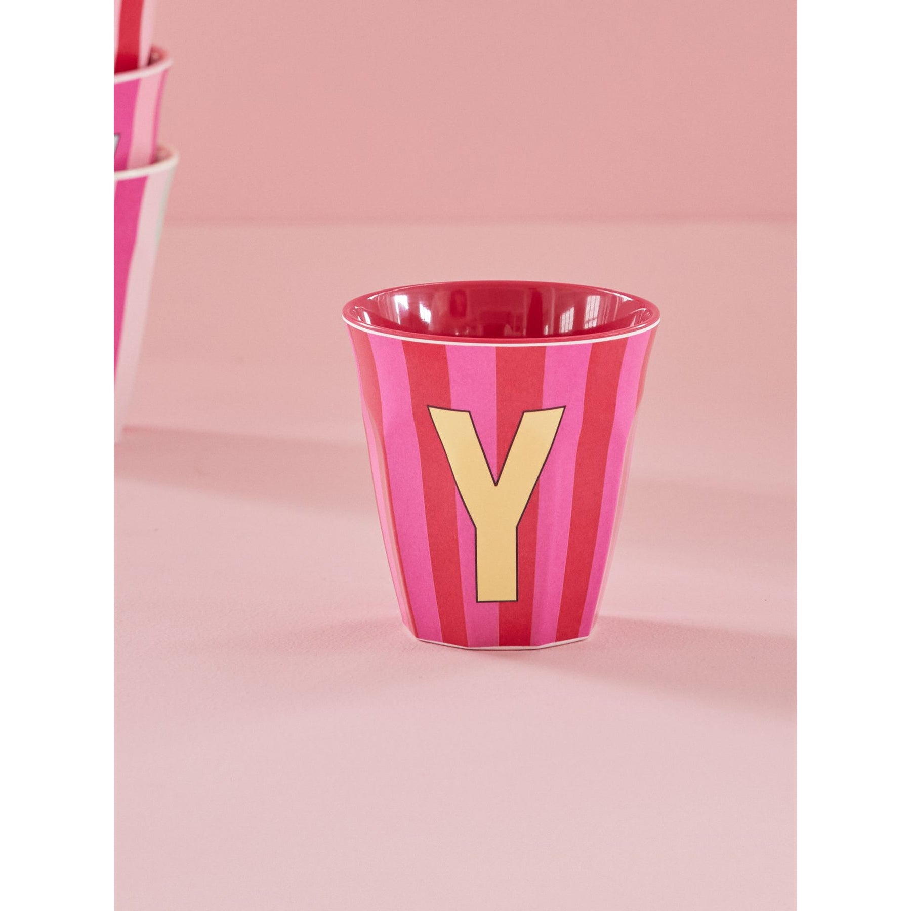 rice-dk-melamine-cup-with-the-letter-y-stripes-pinkish-medium-250ml-rice-melcu-alpstryi