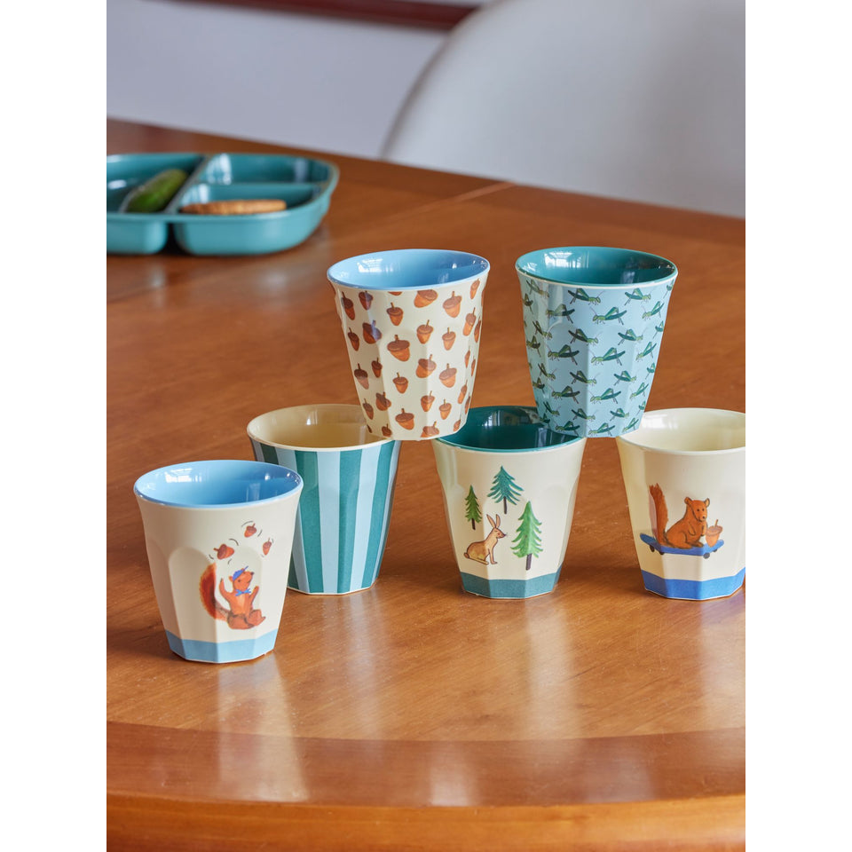 rice-dk-melamine-cups-with-asst-blue-happy-forest-prints-small-6-pack-160-ml-rice-melcu-6zshafob