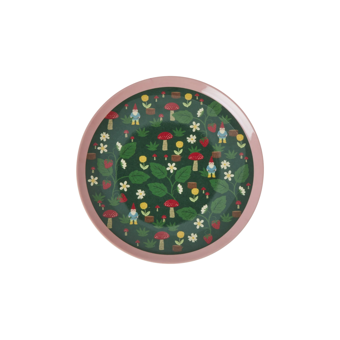 rice-dk-melamine-dessert-plate-with-forest-gnome-print-kitchen-rice-xmecp-forest