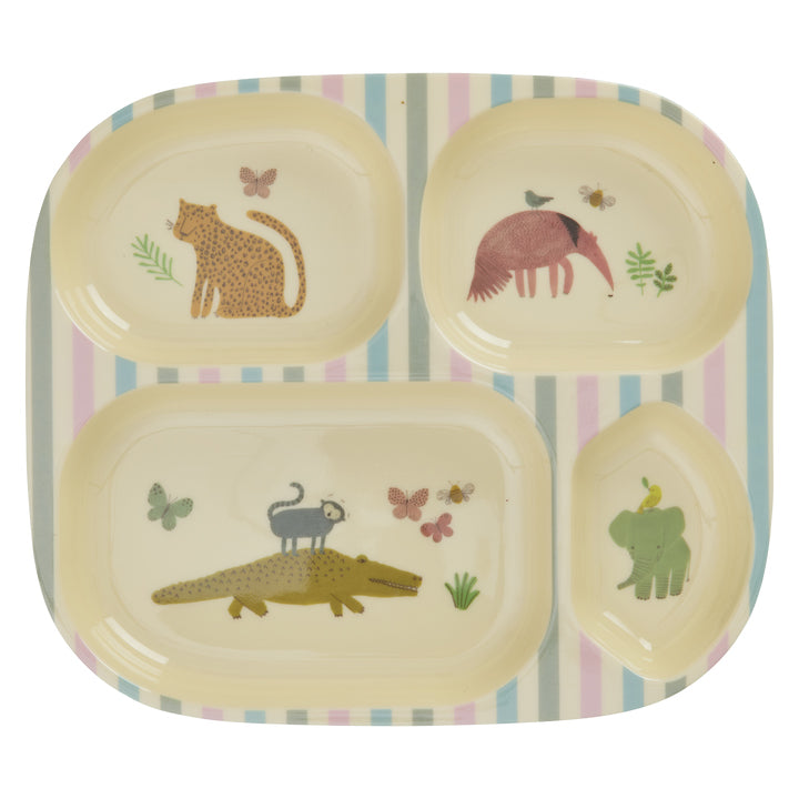 rice-dk-melamine-kids-4-room-plate-with-sweet-jungle-print-rice-kipl4-swjuntoto