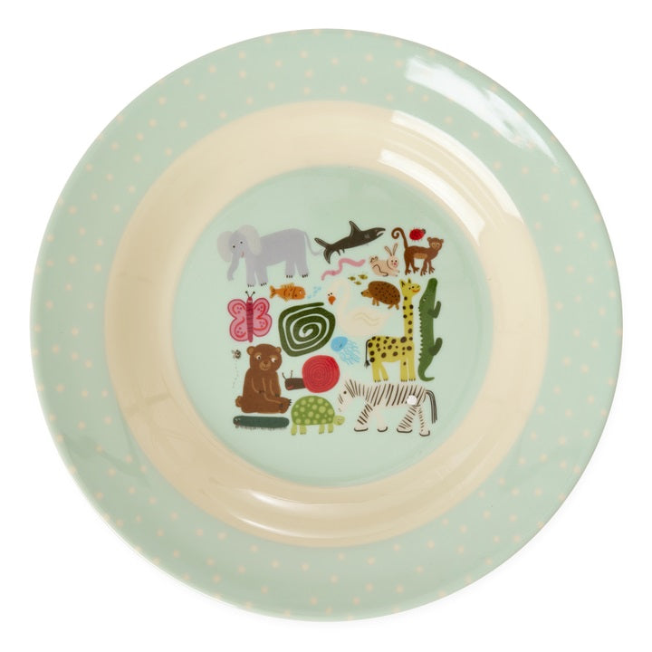 rice-dk-melamine-kids-bowl-with-wildlife-print-mint-250-ml-rice-kibow-wilimi