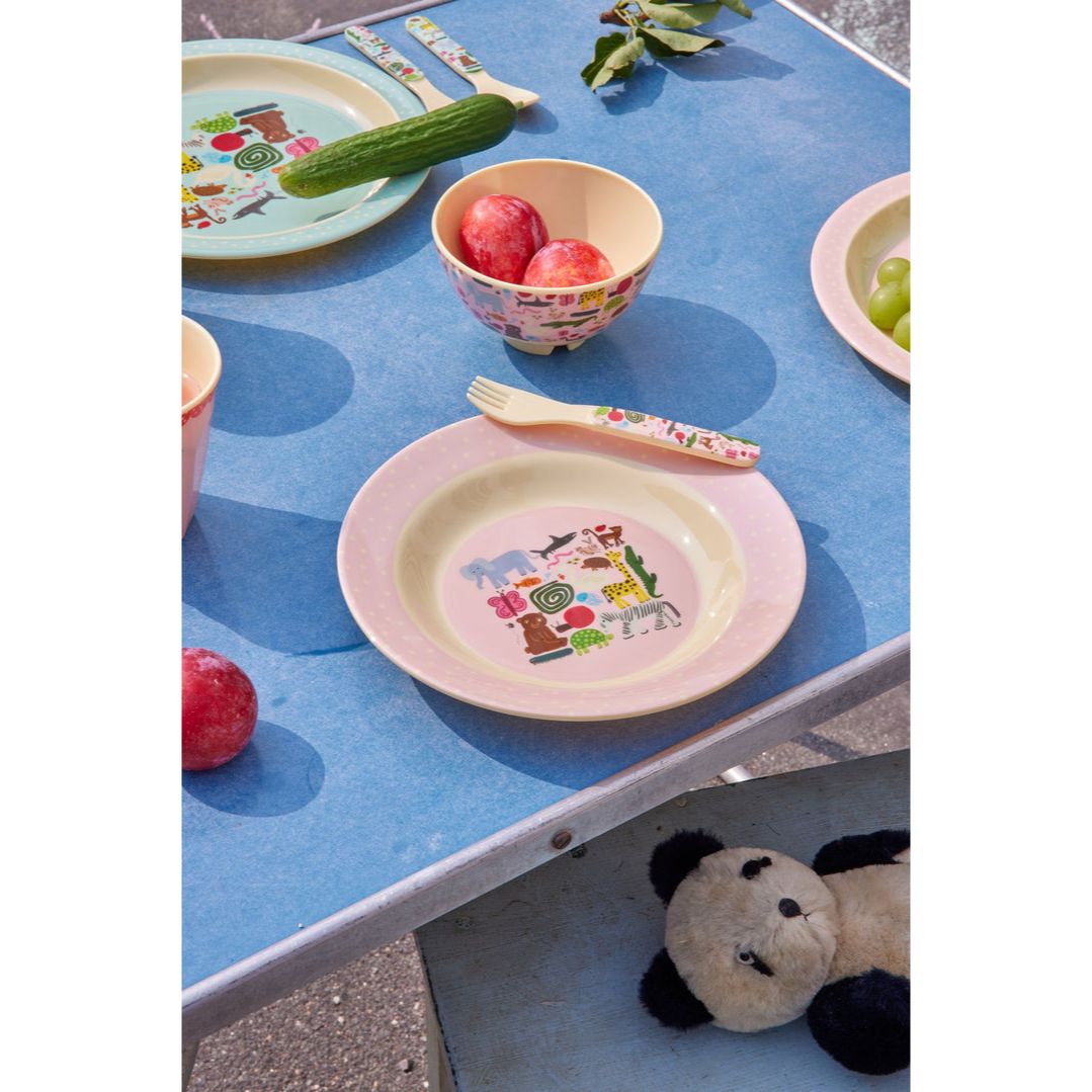 rice-dk-melamine-kids-bowl-with-wildlife-print-pink-250-ml-rice-kibow-wilii