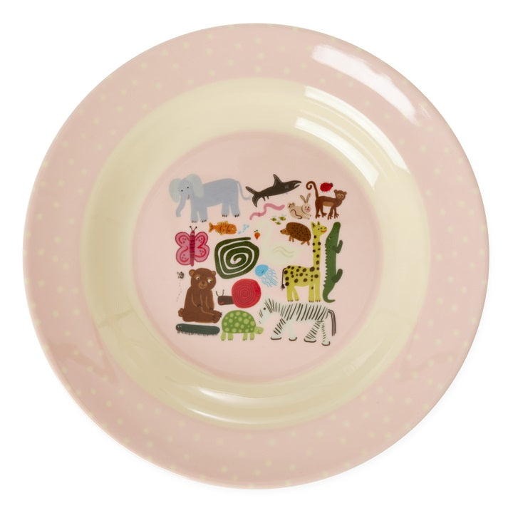 rice-dk-melamine-kids-bowl-with-wildlife-print-pink-250-ml-rice-kibow-wilii