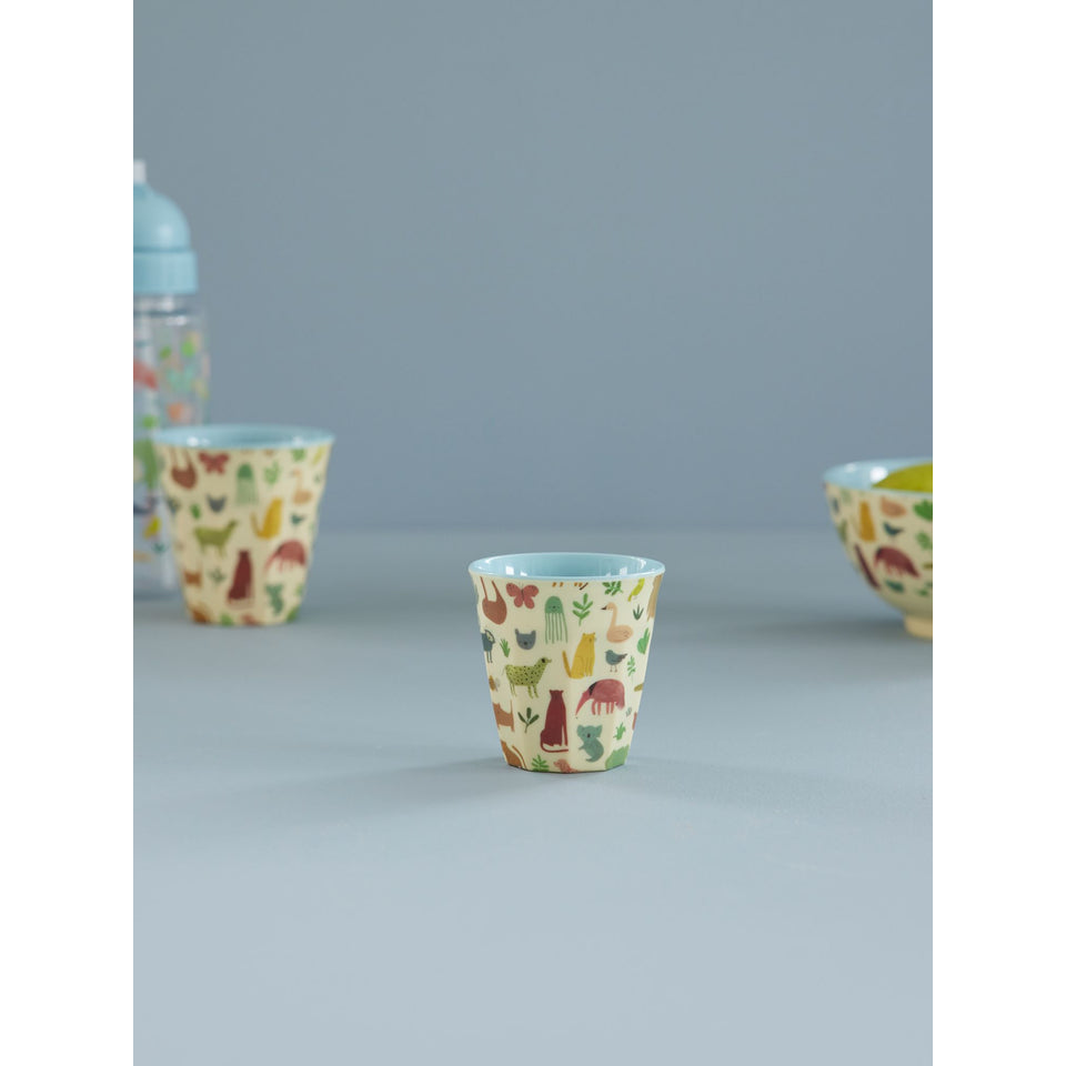 rice-dk-melamine-kids-cup-with-sweet-jungle-print-dusty-blue-small-160ml-rice-kicup-swjunmi