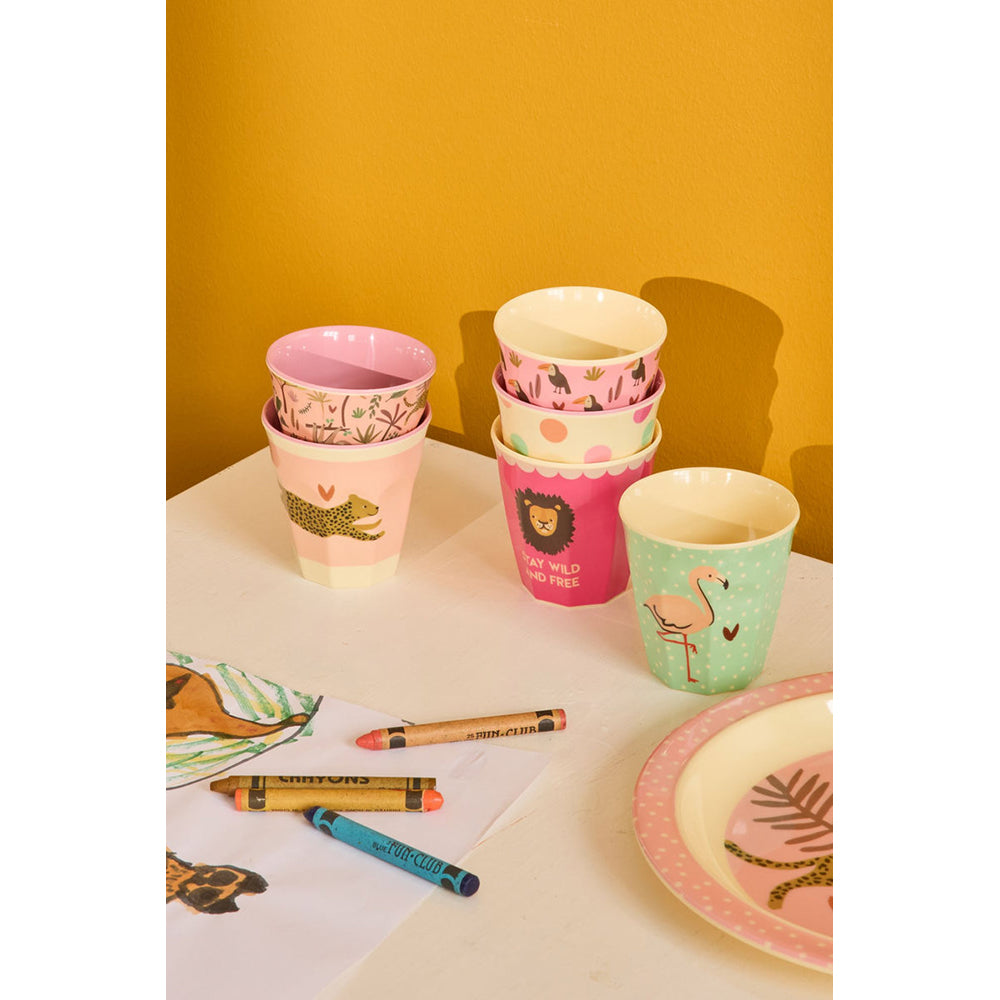 rice-dk-melamine-kids-cups-with-asst-jungle-prints-small-6-pack-160-ml