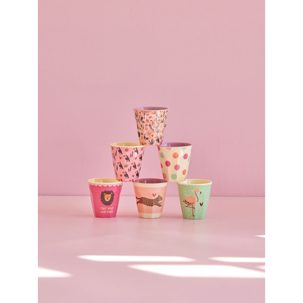rice-dk-melamine-kids-cups-with-asst-jungle-prints-small-6-pack-160-ml