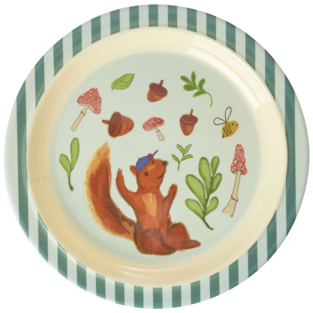 rice-dk-melamine-kids-lunch-plate-with-blue-happy-forest-print-rice-kilpl-hafob