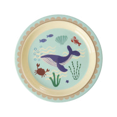 rice-dk-melamine-kids-lunch-plate-with-blue-ocean-print-rice-kilpl-oceb
