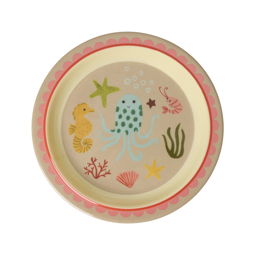 rice-dk-melamine-kids-lunch-plate-with-coral-ocean-print-rice-kilpl-ocei