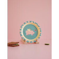rice-dk-melamine-kids-lunch-plate-with-flying-pig-print-rice-kilpl-flyp