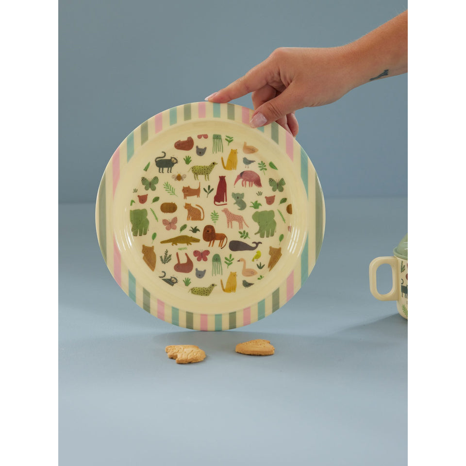 rice-dk-melamine-kids-lunch-plate-with-sweet-jungle-print-rice-kilpl-swjuntoto