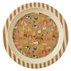 rice-dk-melamine-kids-plate-brown-farm-print-rice-kilpl-farmtoto