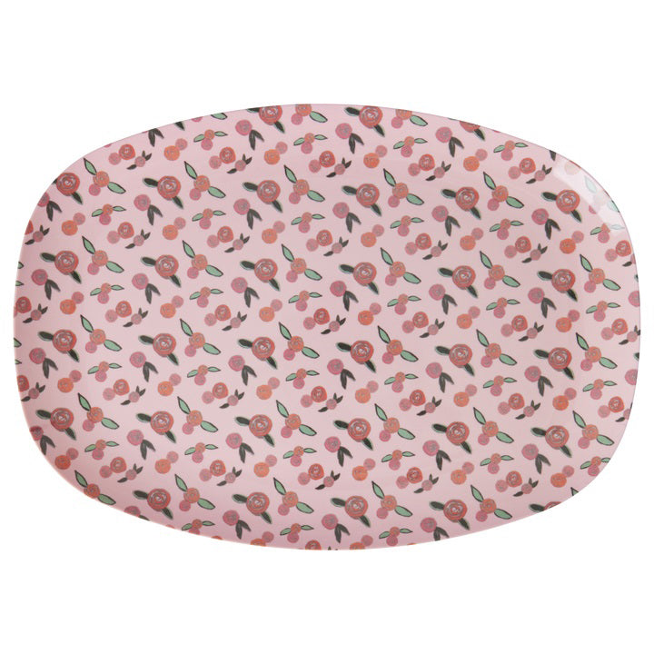 rice-dk-melamine-rectangular-plate-with-a-rose-is-a-rose-print-rice-melpl-roro