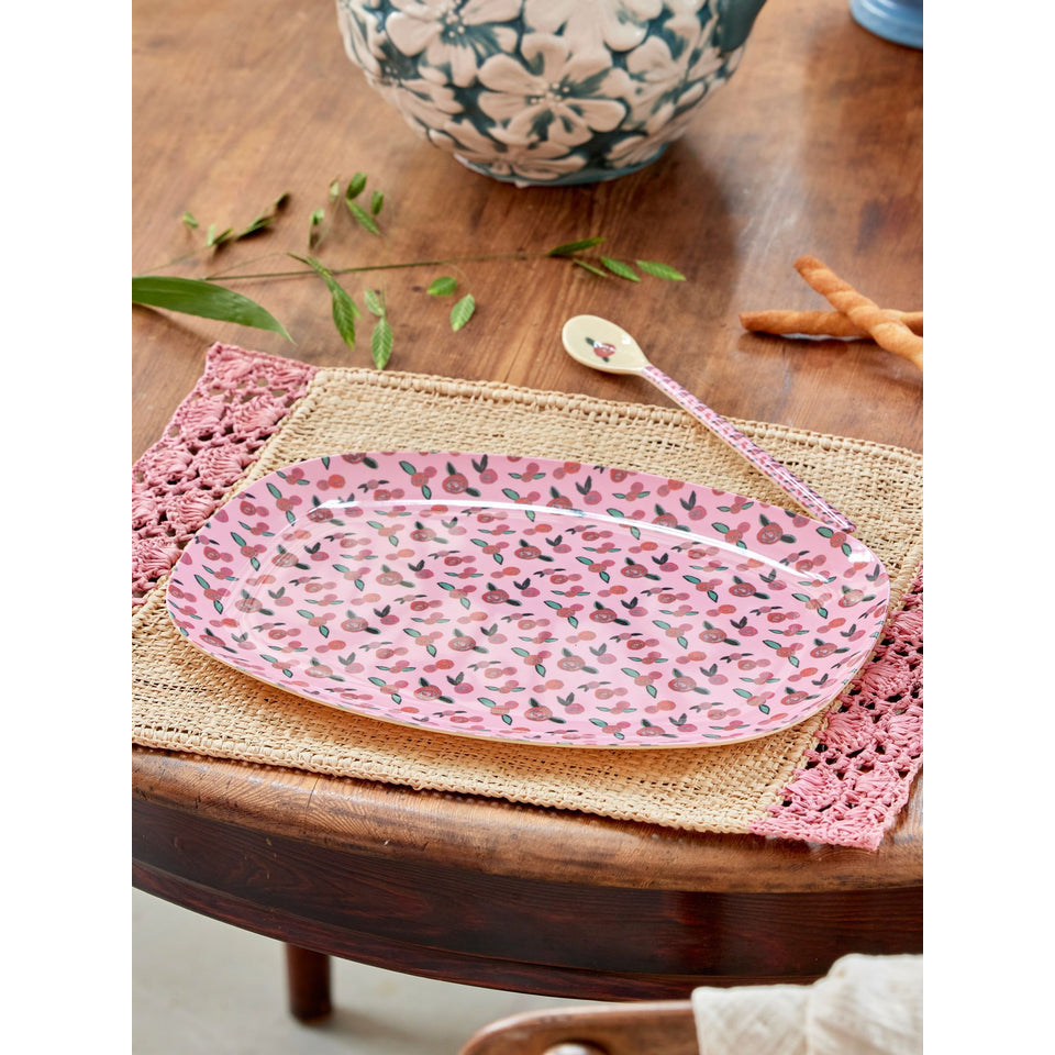 rice-dk-melamine-rectangular-plate-with-a-rose-is-a-rose-print-rice-melpl-roro