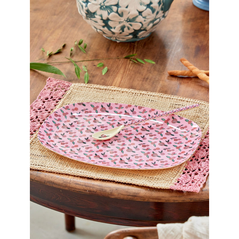 rice-dk-melamine-rectangular-plate-with-a-rose-is-a-rose-print-rice-melpl-roro