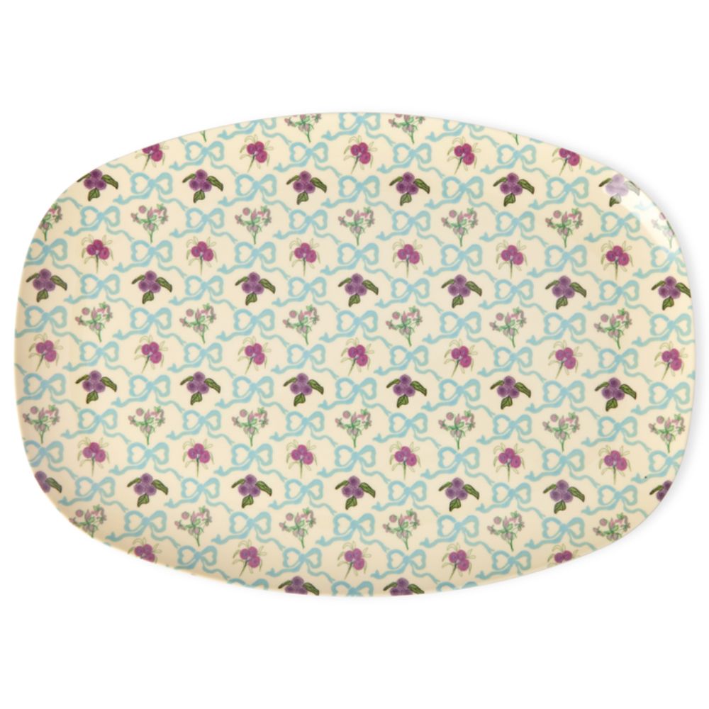 rice-dk-melamine-rectangular-plate-with-bow-and-bouquet-print-rice-melpl-bow