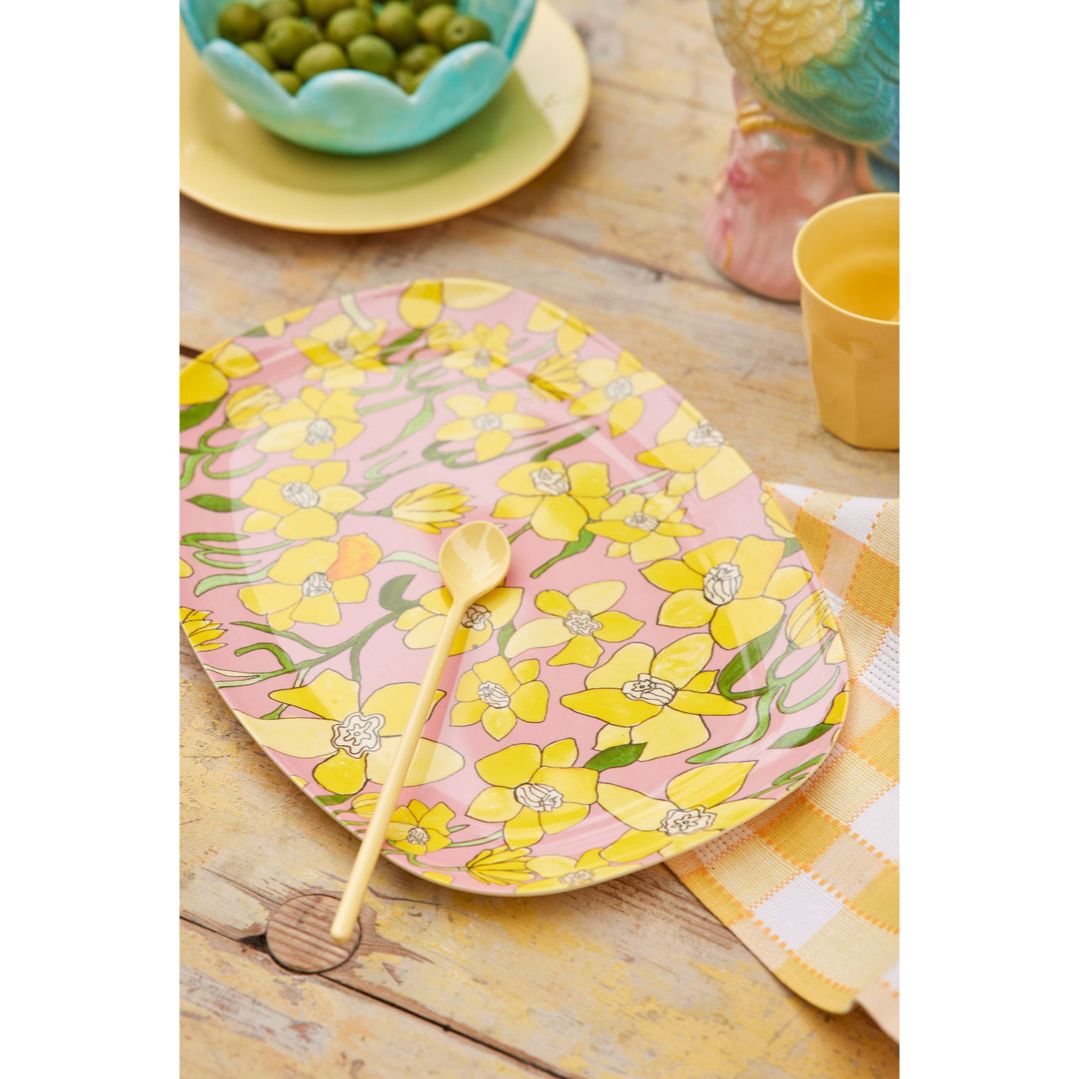 rice-dk-melamine-rectangular-plate-with-daffodils-print-rice-melpl-daff