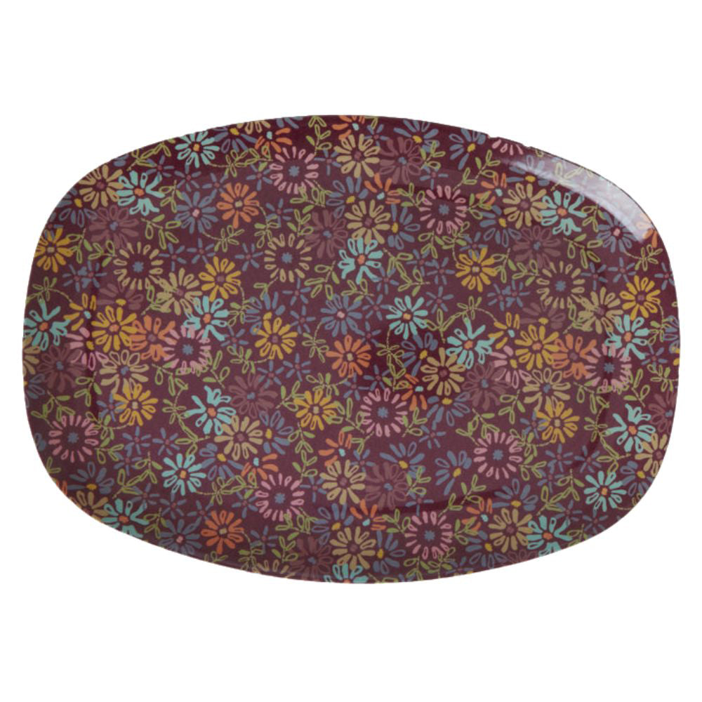 rice-dk-melamine-rectangular-plate-with-wild-vintage-flower-print-rice-melpl-wflo
