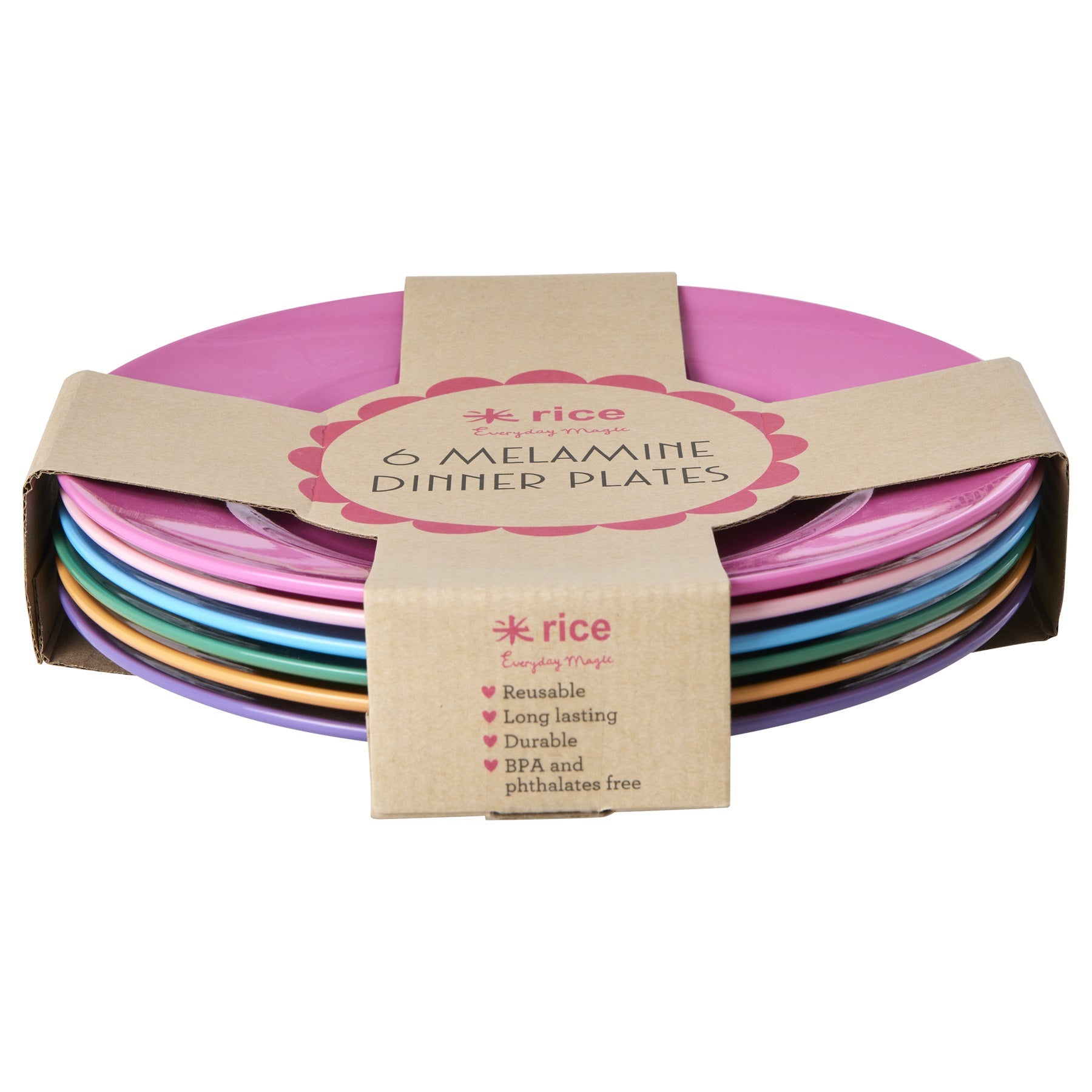 rice-dk-melamine-round-dinner-plates-in-6-colors-6-pack-rice-melrp-6zss24