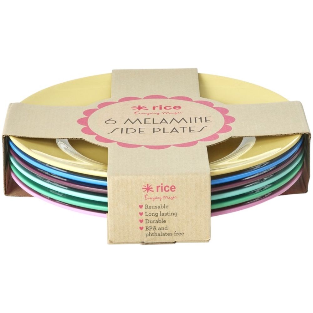 rice-dk-melamine-round-side-plates-in-asst-show-your-true-colors-6-pack-rice-mespl-6zch5