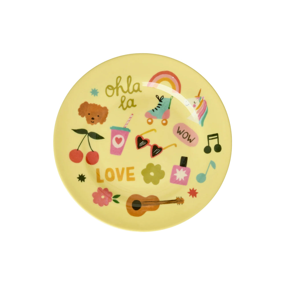 rice-dk-melamine-round-side-plates-with-unicorn-love-print-rice-mespl-unilo