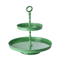 rice-dk-painted-metal-cake-plate-2-tier-in-green-rice-kitet-gs