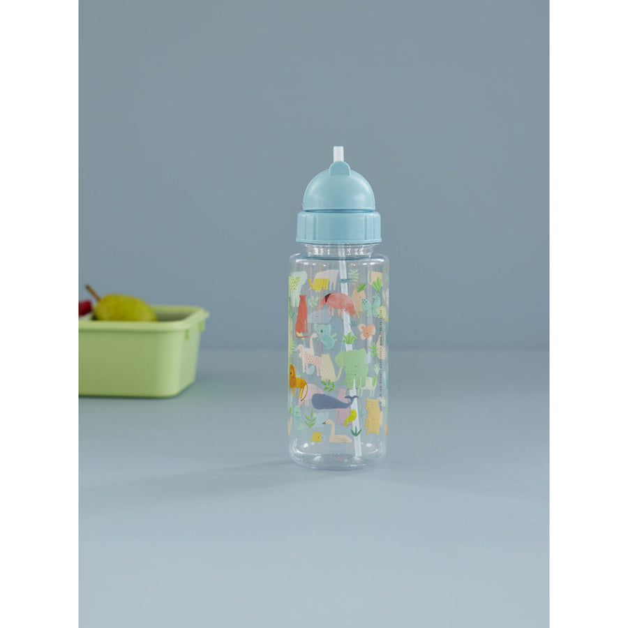 rice-dk-plastic-kids-drinking-bottle-sweet-jungle-print-with-mint-lid-450ml-rice-plbot-swjunmi