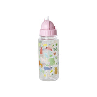 rice-dk-plastic-kids-drinking-bottle-sweet-jungle-print-with-soft-pink-lid-450ml-rice-plbot-swjunsi