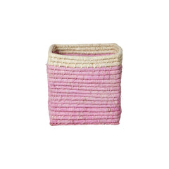 rice-dk-raffia-basket-without-handles-in-soft-pink-with-nature-border-rice-bsrat-20sin