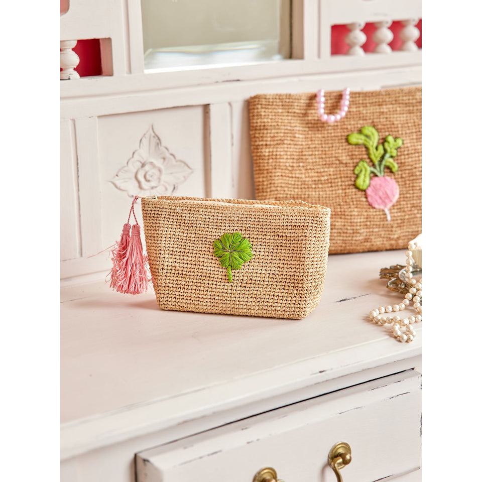 rice-dk-raffia-clutch-with-clover-application-rose-pom-poms-in-nature-rice-bgclu-clovern