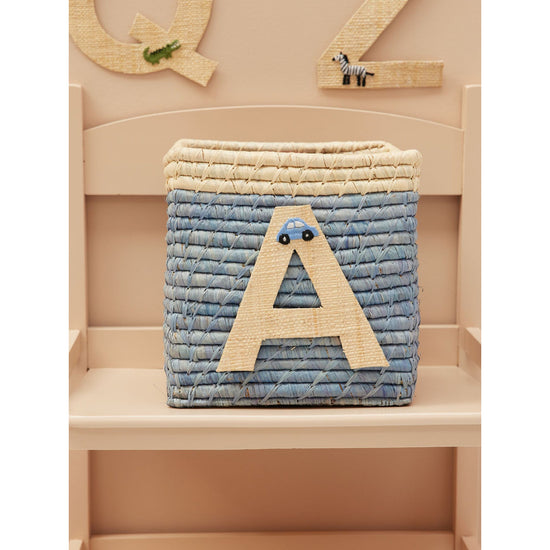 Rice DK Raffia Sticker Letter in Nature with Car Embroidery - A – Petit ...