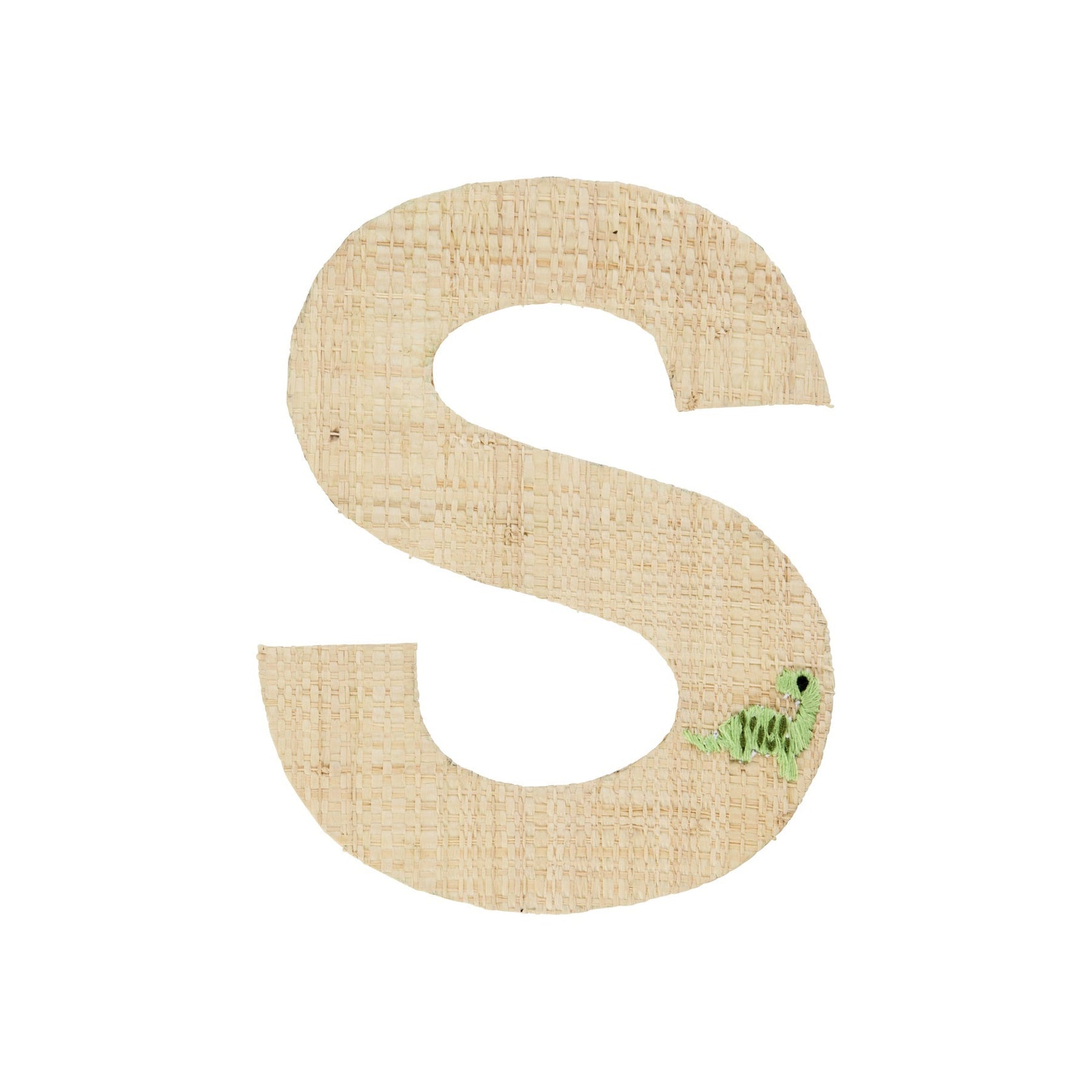 Rice DK Raffia Sticker Letter in Nature with Dinosaur Embroidery - S ...