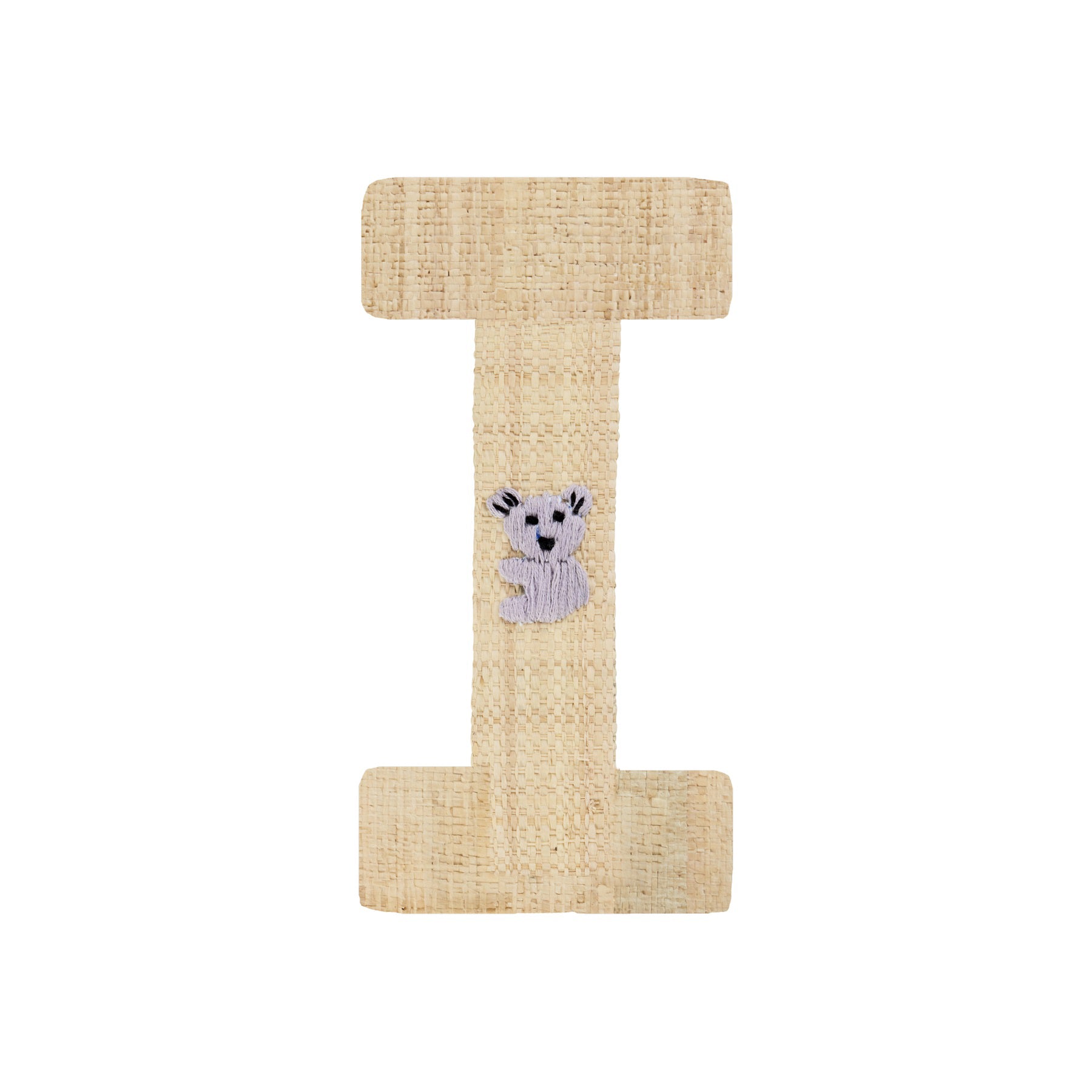 Rice DK Raffia Sticker Letter in Nature with Koala Bear Embroidery - I ...