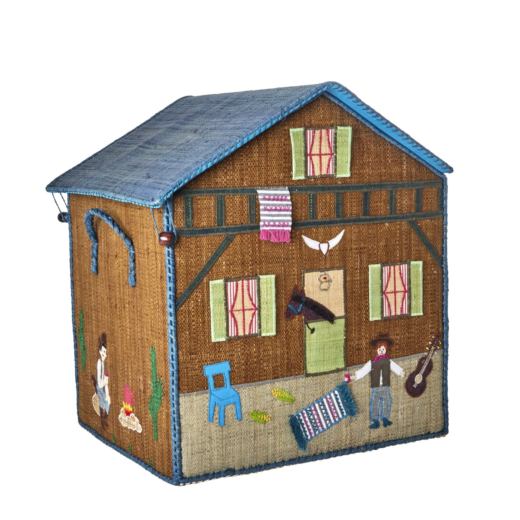 Rice DK Raffia Toy Baskets with Adventure Theme Large – Petit Bazaar