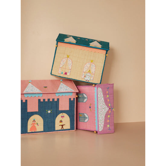 Rice DK Raffia Toy Baskets with Castle Theme Small – Petit Bazaar